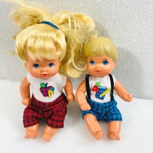 Vintage Mattel 1976 Baby Dolls Twin Set School Outfit Playmates Toy‎ Gift